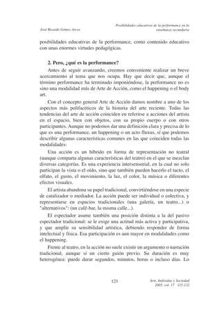 Accion Performance arte performance | PDF