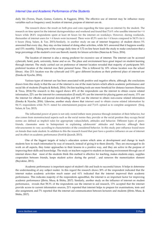 Internet Use and Academic Performance of the Students | PDF