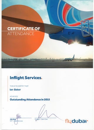 Flydubai Certificate of Outstanding Attendance 059