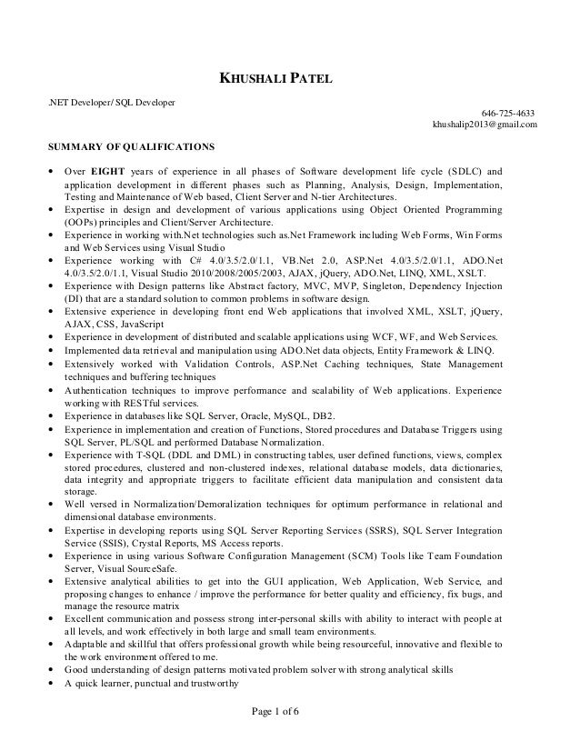 application developer resume