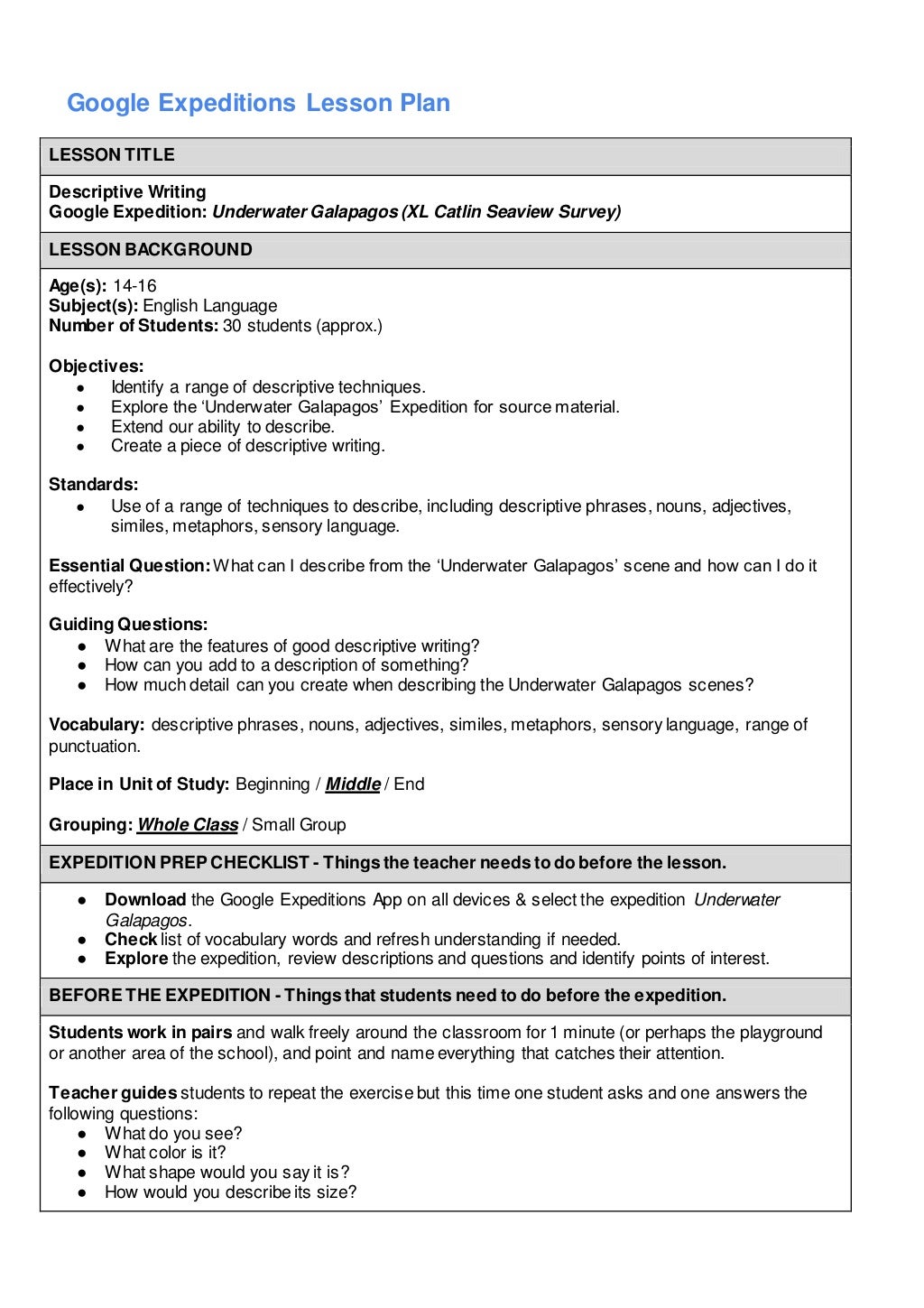 Underwater descriptive essay picture