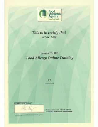 FSA Food Allergy Online Training