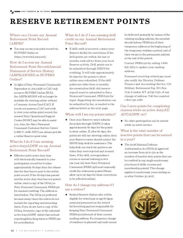 Army reserve retirement points corrections