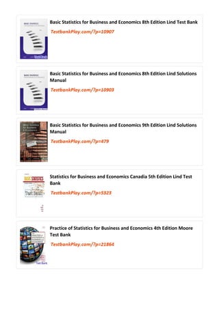 Basic Statistics for Business and Economics Canadian 4th Edition Lind ...