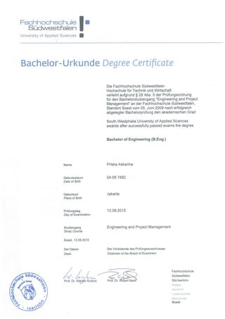 Bachelor-Urkunde