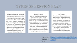 Pension Plans in India fgatye safe india | PPTX