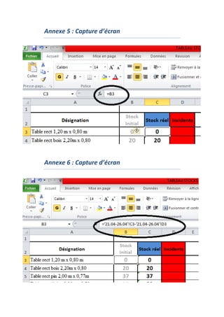 Annexe 5 : Capture d’écran
Annexe 6 : Capture d’écran
 