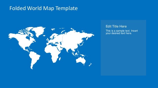 slidemodel com animated folded world map template for powerpoint