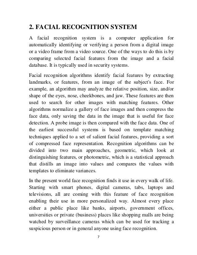 Face Recognition report