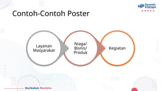 Contoh-Contoh Poster
Kegiatan
Niaga/
Bisnis/
Produk
Layanan
Masyarakat
 