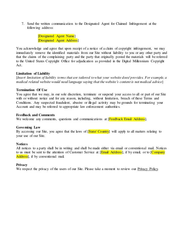 Terms And Conditions Sample Terms of service legal agreement between your service and a person. terms and conditions sample