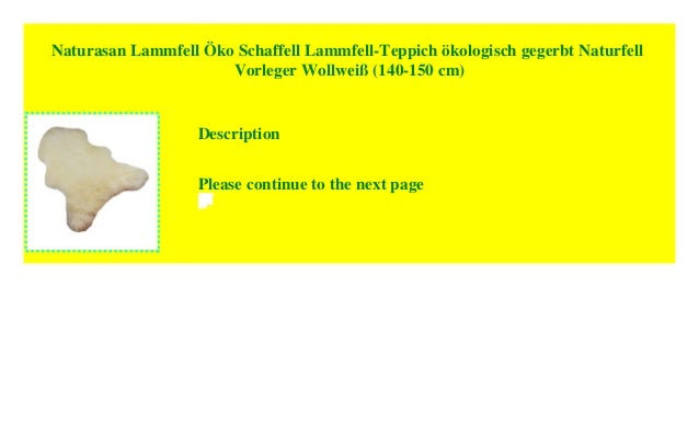 Naturasan Lammfell Oko Schaffell Lammfell Teppich Okologisch Gegerbt