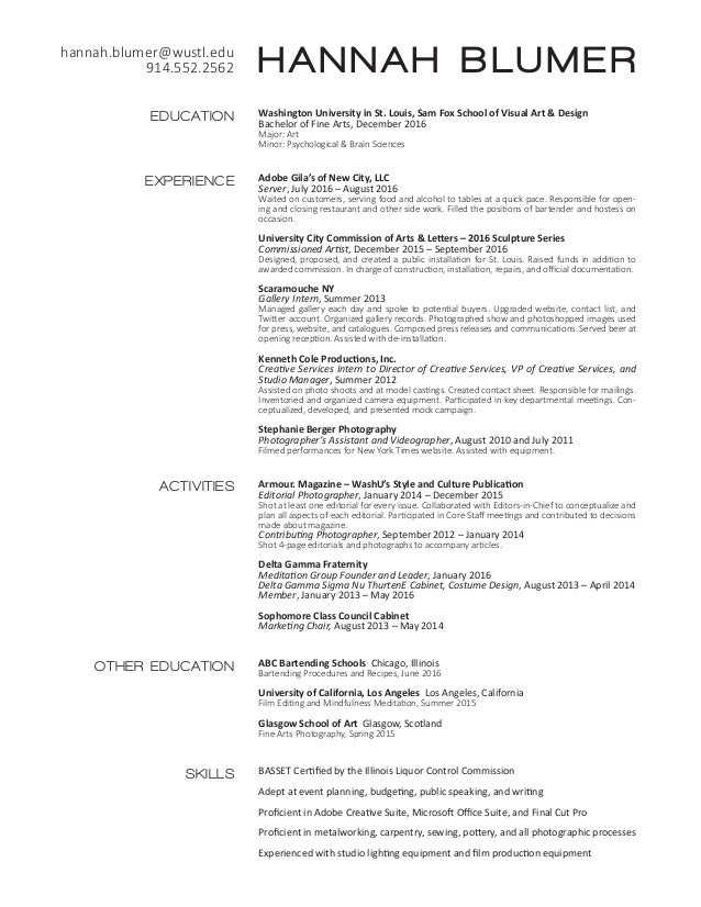 hannah_blumer_resume and artist cv fine artist resume