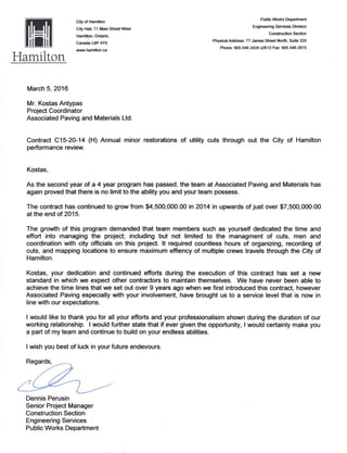 Dennis Perusin - Signed Reference Letter