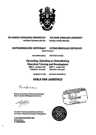 UJ Certificate
