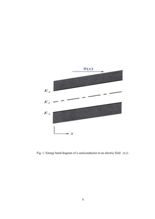 ６
Fig. 1. Energy band diagram of a semiconductor in an electric field )(x .
 