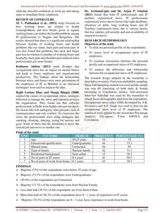 A Study on the Occupational Stress of IT Employees of Coimbatore ...