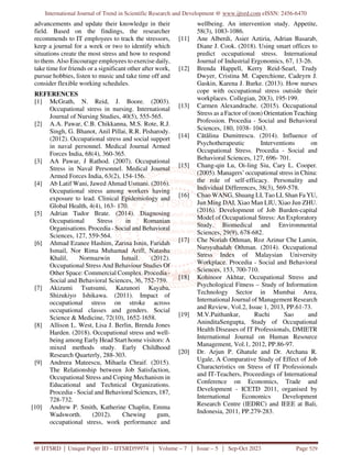 A Study on the Occupational Stress of IT Employees of Coimbatore ...