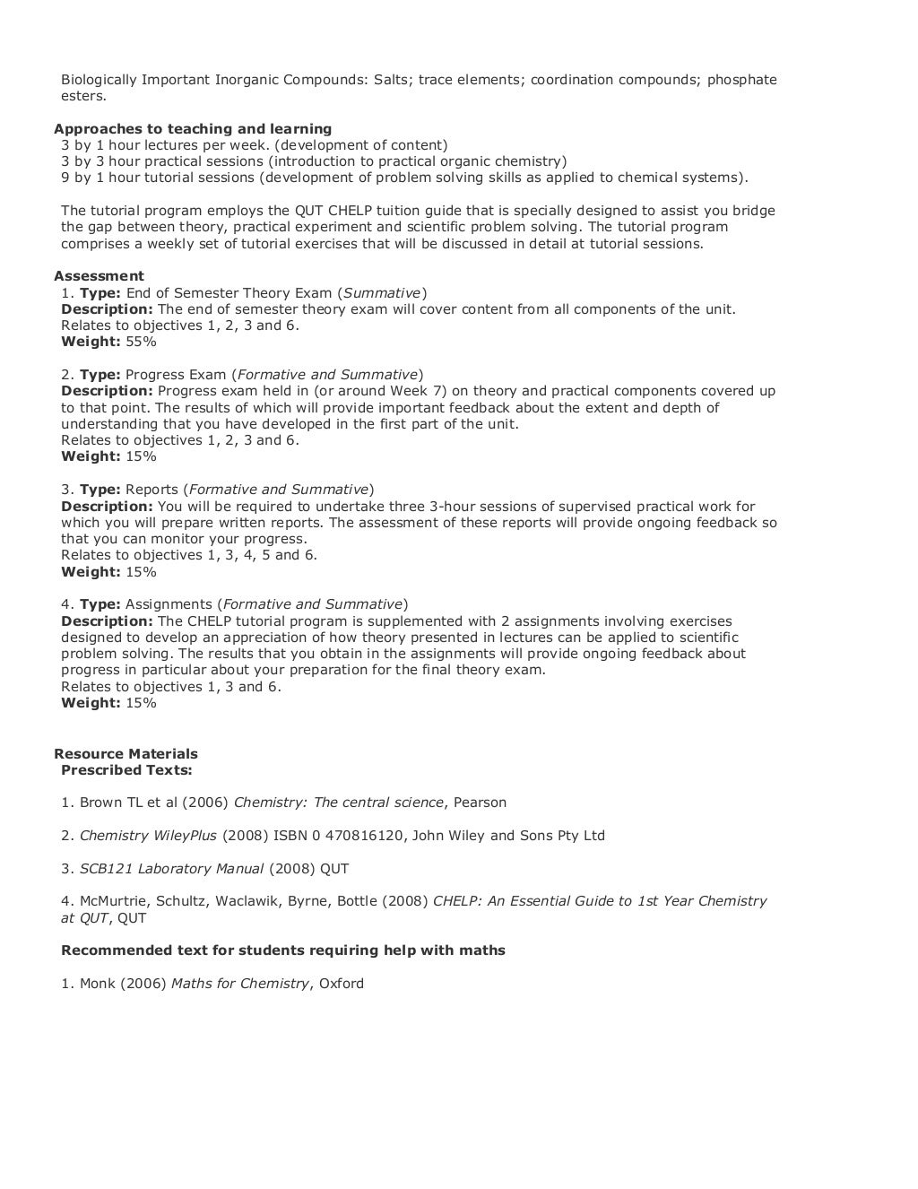 Bachelor of Applied Science Course Structure with Unit Outlines