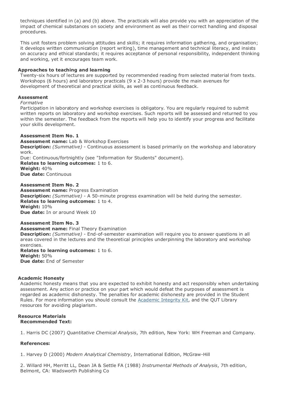 Bachelor of Applied Science Course Structure with Unit Outlines