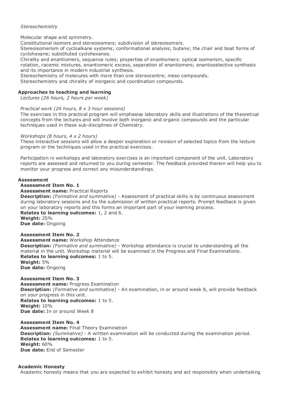 Bachelor of Applied Science Course Structure with Unit Outlines