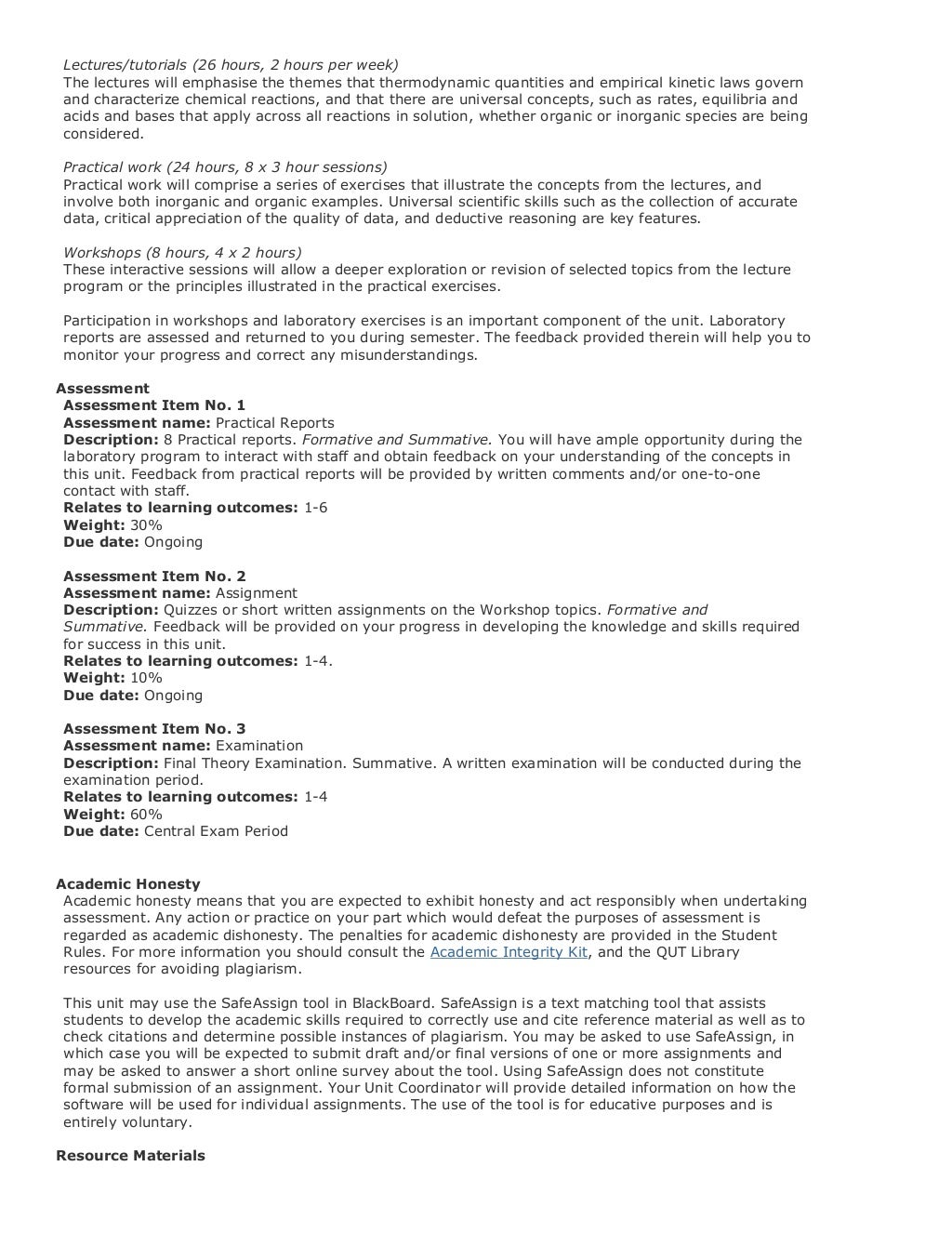 Bachelor of Applied Science Course Structure with Unit Outlines