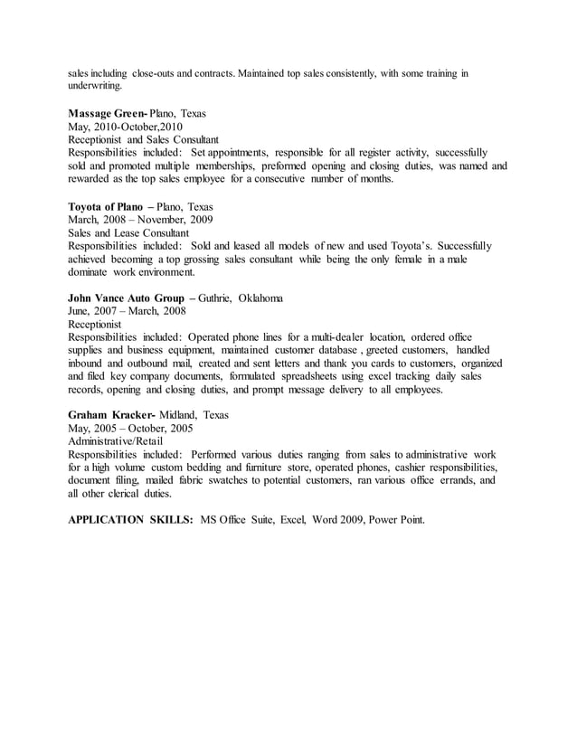 Susannah Hill Resume 1 | DOCX | Sales | Business