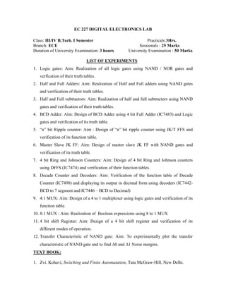kakatiya university btech ece syllabus | PDF