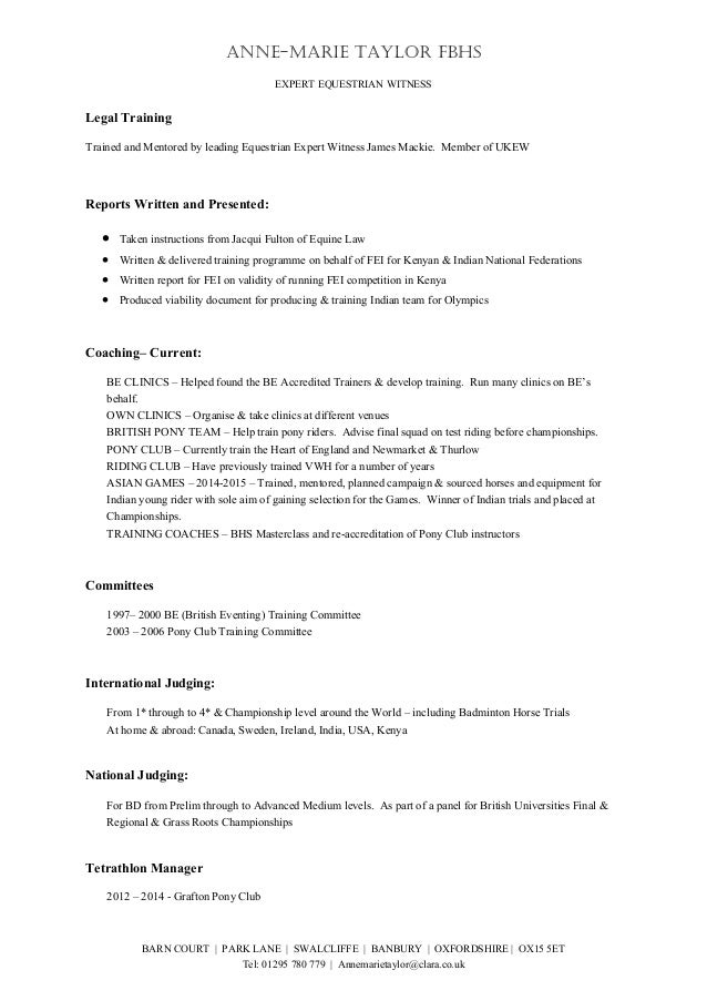 expert witness resume exle cv expert equestrian witness abrs expert witness resume exle cv expert equestrian witness abrs