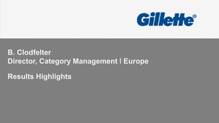 B. Clodfelter
Director, Category Management ǀ Europe
Results Highlights
 