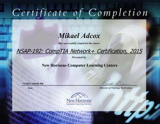 Certificate of Completion (comp TIA Net+) | DOCX