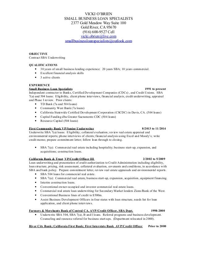 resume 3 10 16 1 business loan resumes