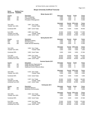 Strayer UniversityTranscripts (1) | PDF