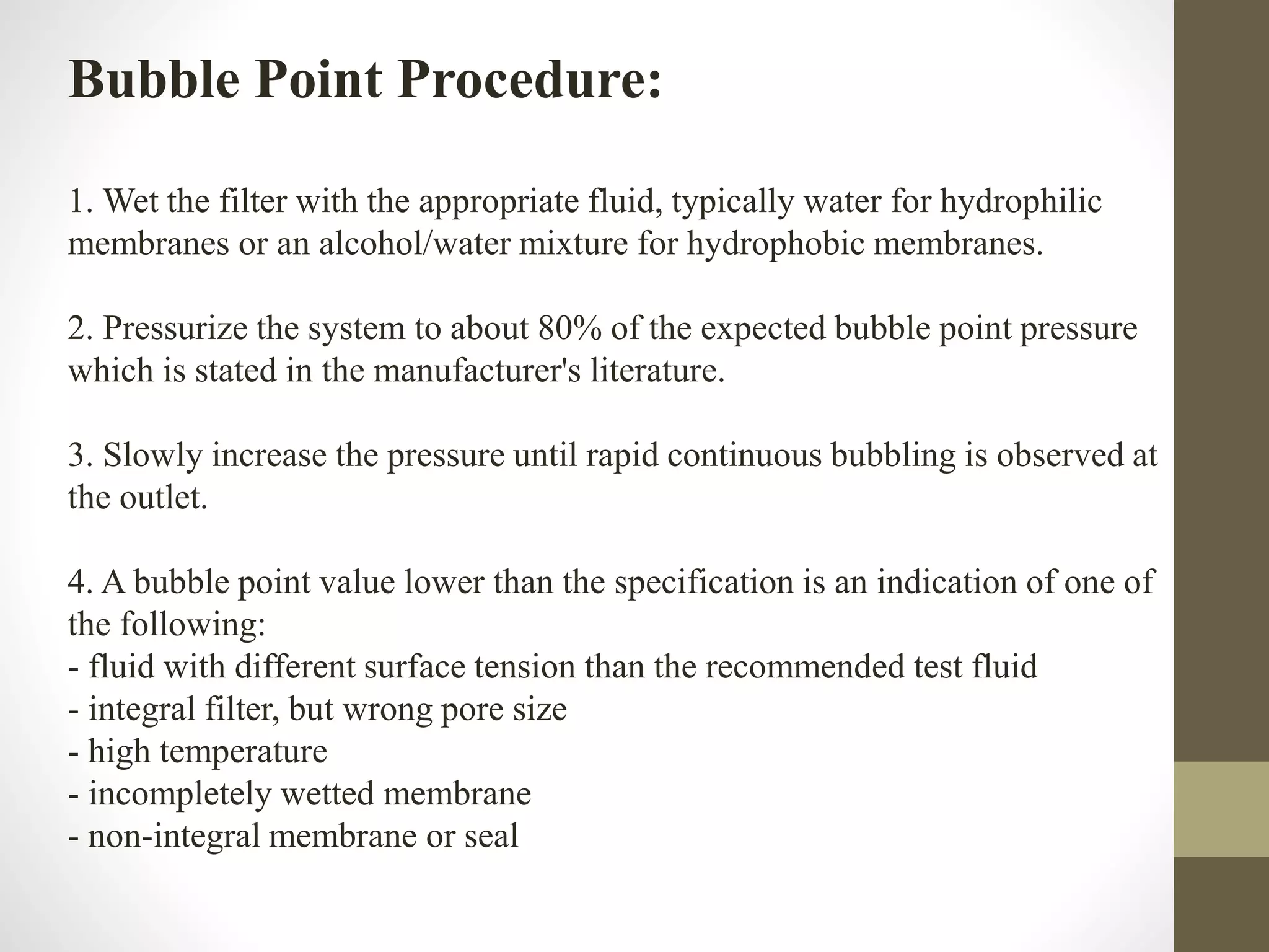 66 membrane filter integrity test | PPTX