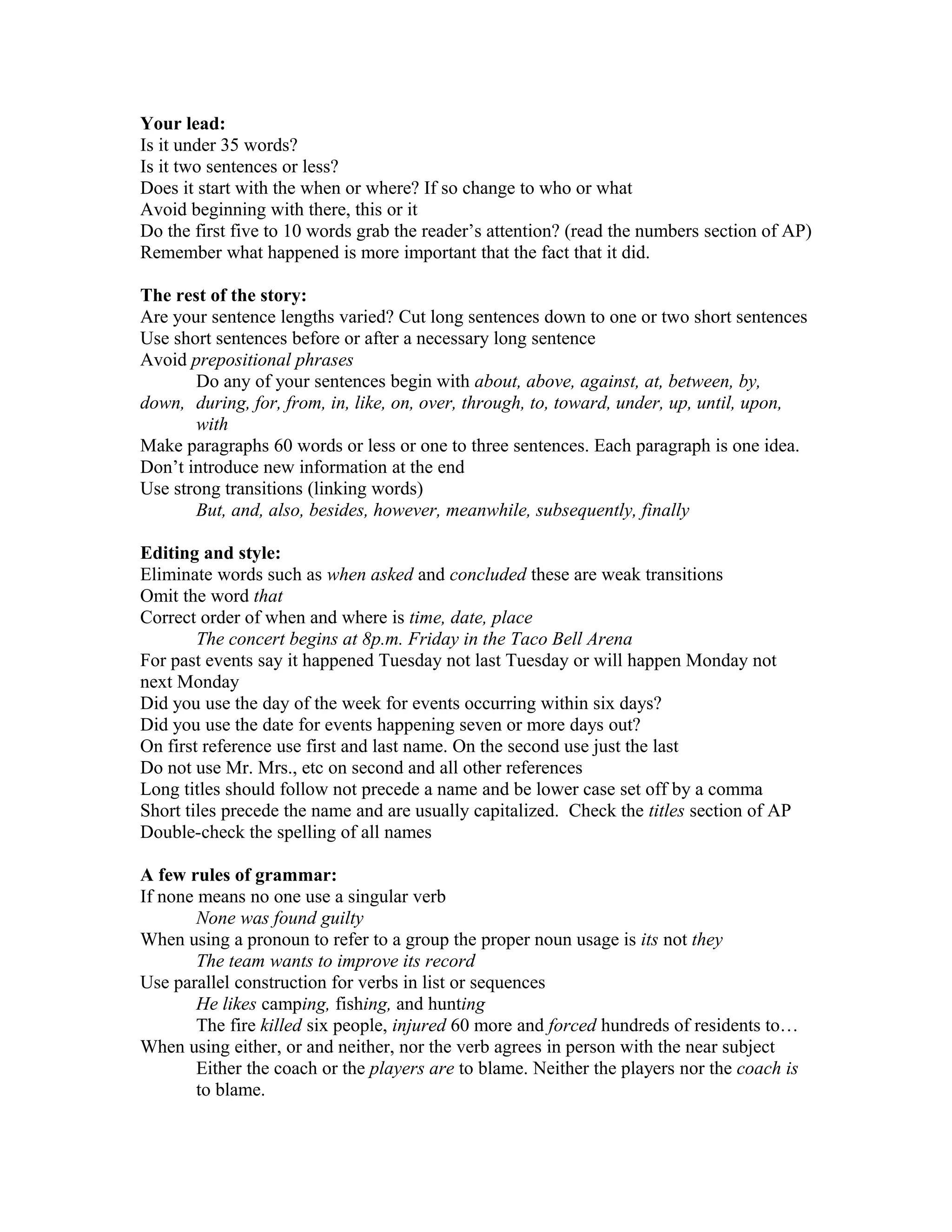 66 Newwriting Tips | DOC