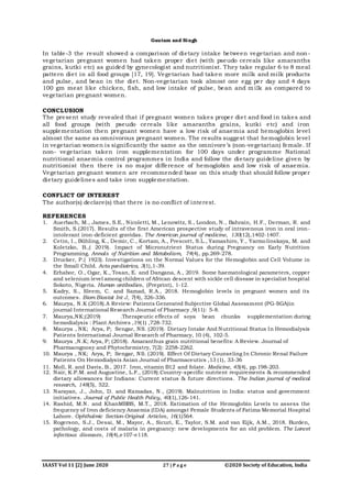 Studies on Vegetarian and Non- vegetarian food habits during pregnancy ...