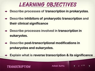 DNA Transcription and RNA Processing | PDF