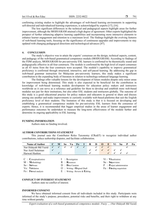 Expert evaluation of a web-based grammatical competence module: Fuzzy ...