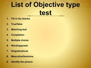 Constructing Objective and Subjective Test | PPTX