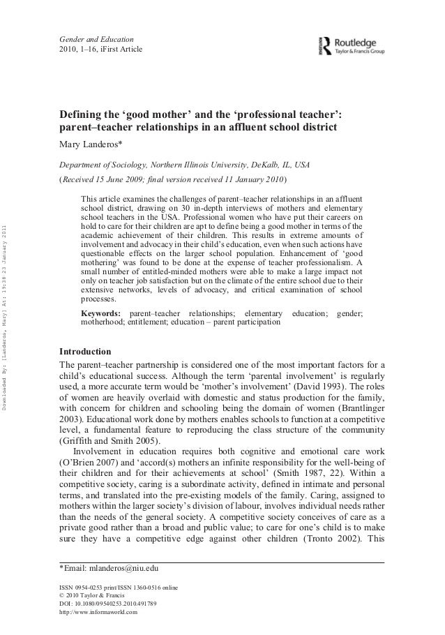 Reflective Essay Article Good Mother And Prof Teacher Gender And Education University Essay Help London Revolutionary Mothers Essay also Essay About Economics Good Teacher Essay What Makes A Good Teacher Essays Effective Essays On God