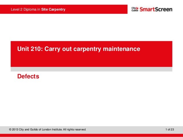 unit 210 - capentry maintenance ppt 1