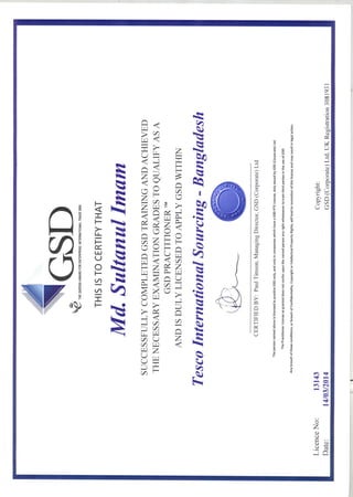 GSD Certificate
