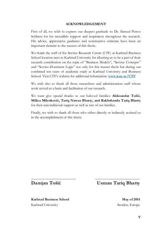 Master thesis thanks