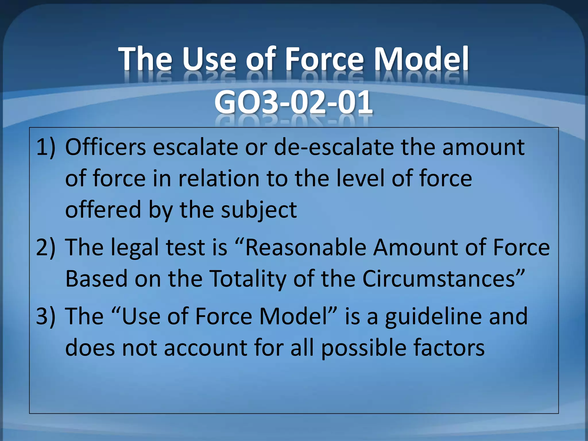 THE USE OF FORCE POWERPOINT | PPTX