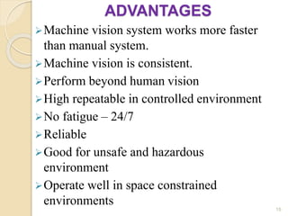 INDUSTRIAL APPLICATION OF MACHINE VISION ppt mrng finl | PPTX
