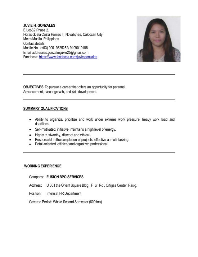 resume template download philippines
