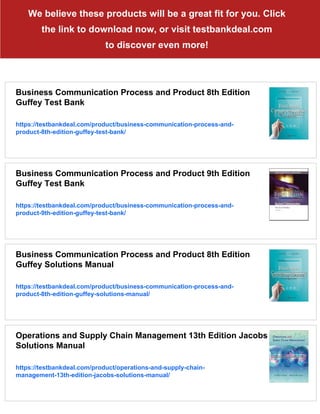 Business Communication Process and Product 7th Edition Guffey Test Bank ...