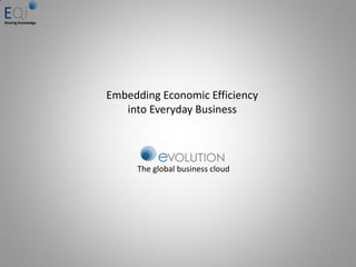 EQi
Embedding Economic Efficiency
into Everyday Business
The global business cloud
Sharing Knowledge
1
 