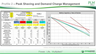 Profile 2 – Peak Shaving and Demand Charge Management
Analysis: Grid Storage Consulting - Data from various sources and subject to change
9
 