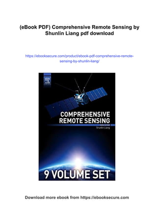 (eBook PDF) Comprehensive Remote Sensing by Shunlin Liang | PDF